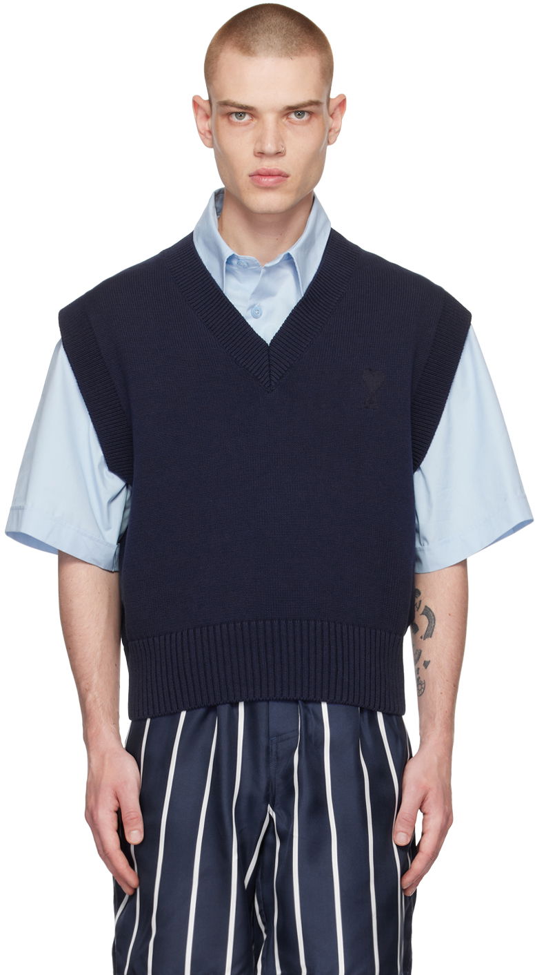 Sweater AMI Vest Mørkeblå | UKS708.016, 0