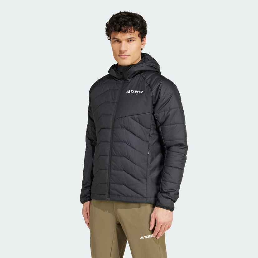 Puffer jakke adidas Performance Insulated Hooded Sort | IM7683