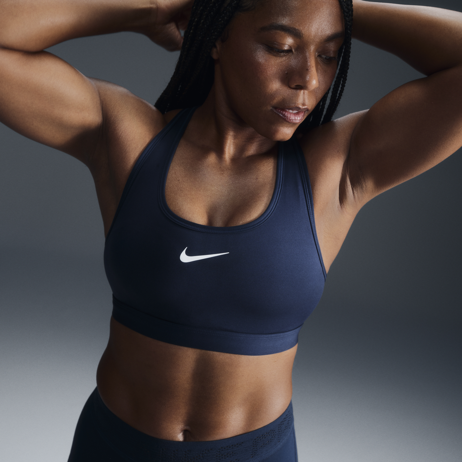 Bh Nike Swoosh Sports Bra Mørkeblå | DX6821-478, 1