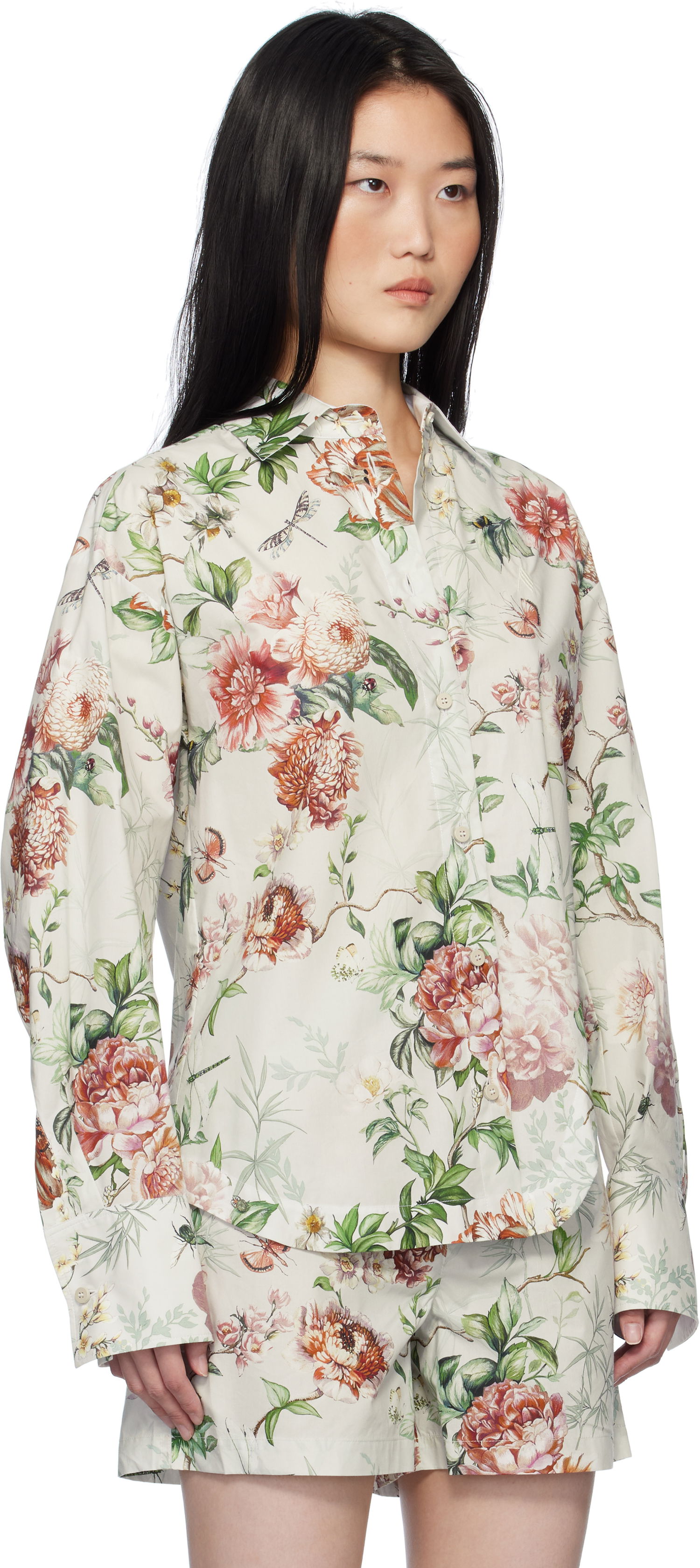 Skjorte The Attico Attico Eliza Floral-Print Long Sleeve Shirt Flerfarvet | 250WCH00014 CCC053PR, 1