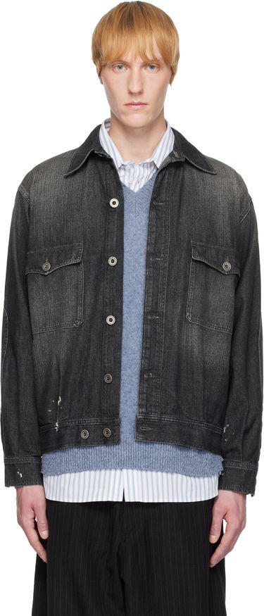 Jakke Maison Margiela Maison Margiela Distressed Denim Jacket Sort | S50AM0649 M30025, 0