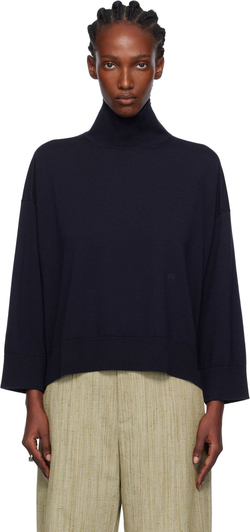 Sweater Bottega Veneta Bottega Veneta Classic Wool Turtleneck Mørkeblå | 753815 V37J0