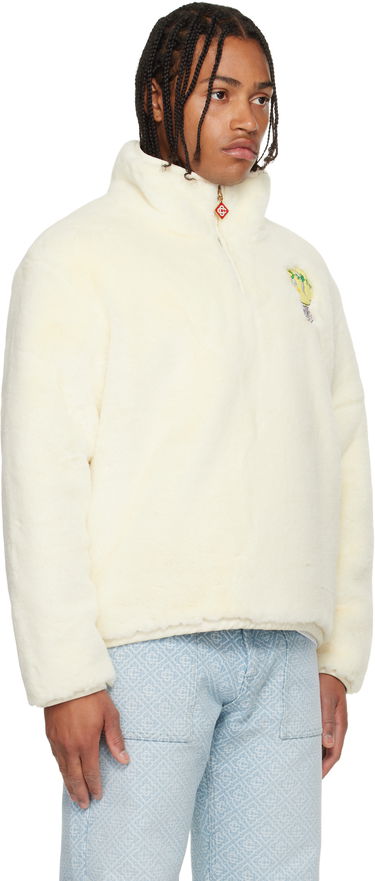 Jakke Casablanca Faux Fur Half-Zip Jacket Hvid | M-AW25-OT-228-01, 3
