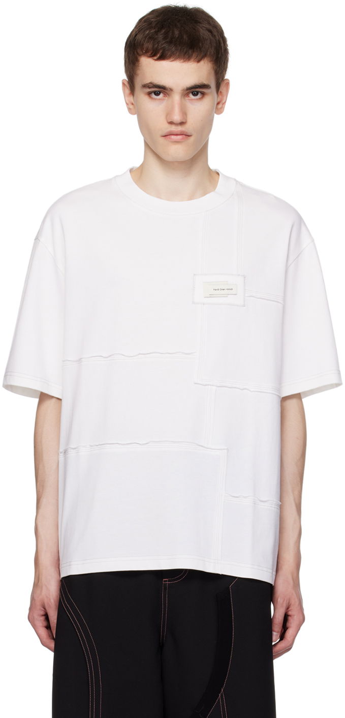 T-shirt Feng Chen Wang Feng Chen Wang Paneled T-Shirt Hvid | FMF16TS03