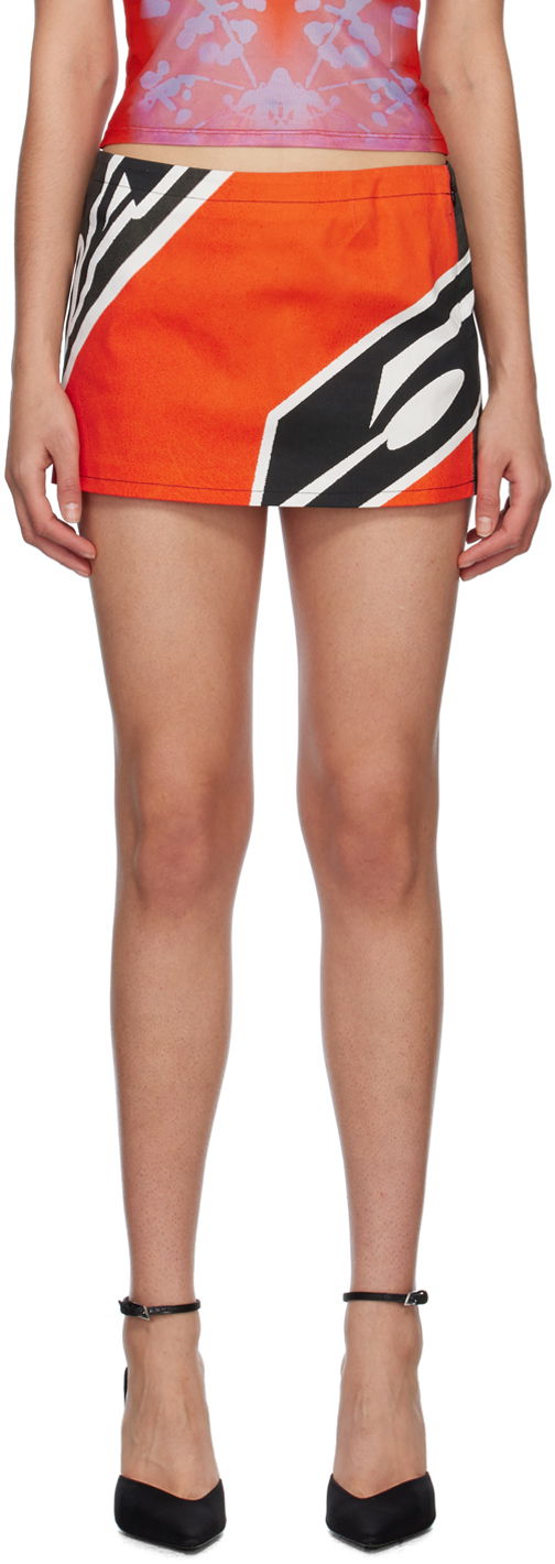 Nederdel Miaou Miaou Fig Print Miniskirt Rød | 4016SCROM