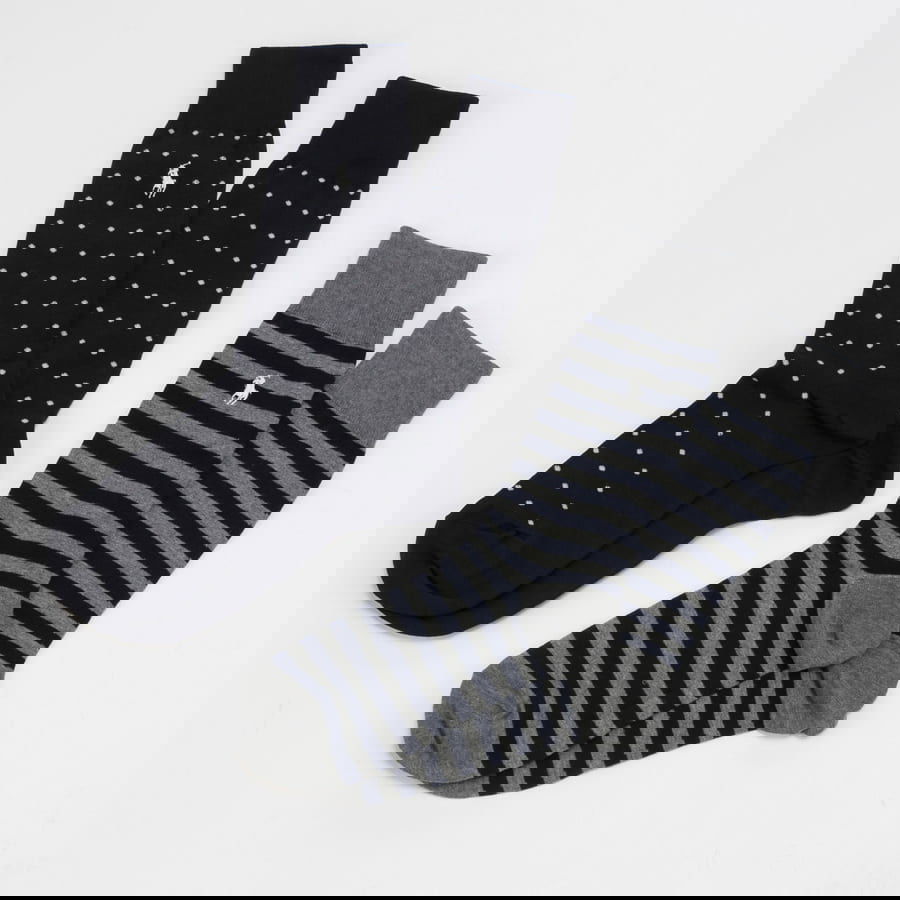 Sokker Polo by Ralph Lauren Dot Stripe Crew Socks 2Pack Flerfarvet | 449655259002, 1