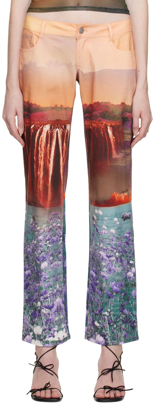 Jeans Miaou Miaou Atlas Print Trousers Flerfarvet | 1023SCOASL
