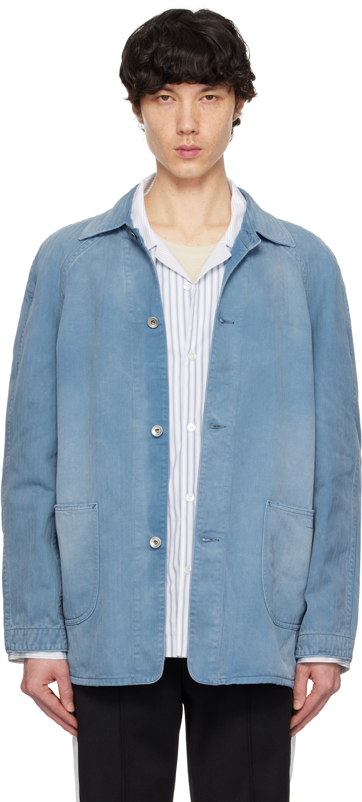 Jakke Maison Margiela Maison Margiela Distressed Caban Denim Jacket Blå | S50AM0635 M30024, 0
