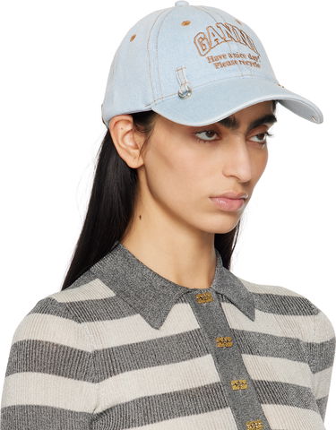 Kasket GANNI GANNI Denim Baseball Cap Blå | A6563, 1