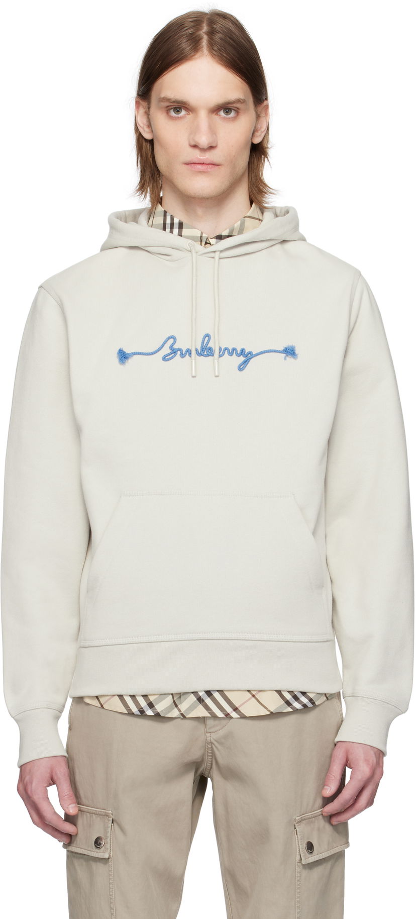 Sweatshirt Burberry Burberry Knot Logo Cotton Hoodie Beige | 8106292