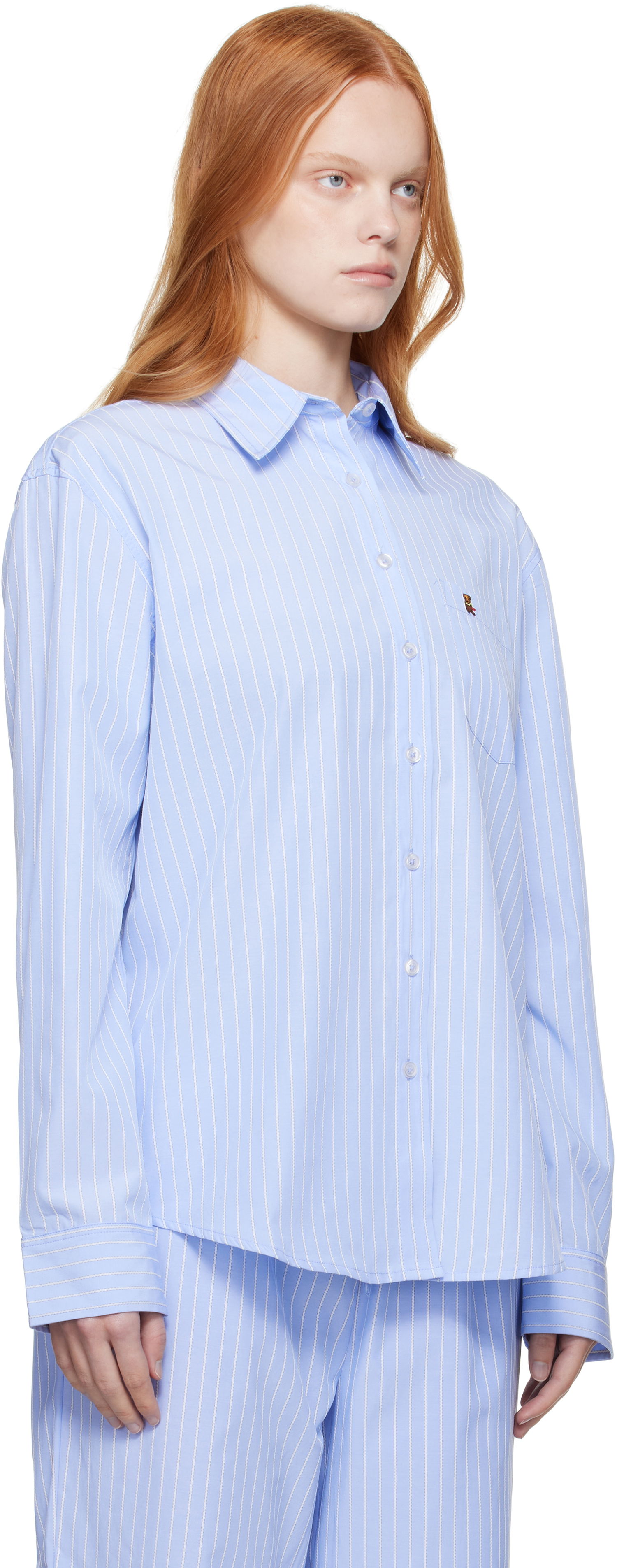 Skjorte GUIZIO Guizio Oona Striped Buttondown Shirt Blå | P25104W150, 1