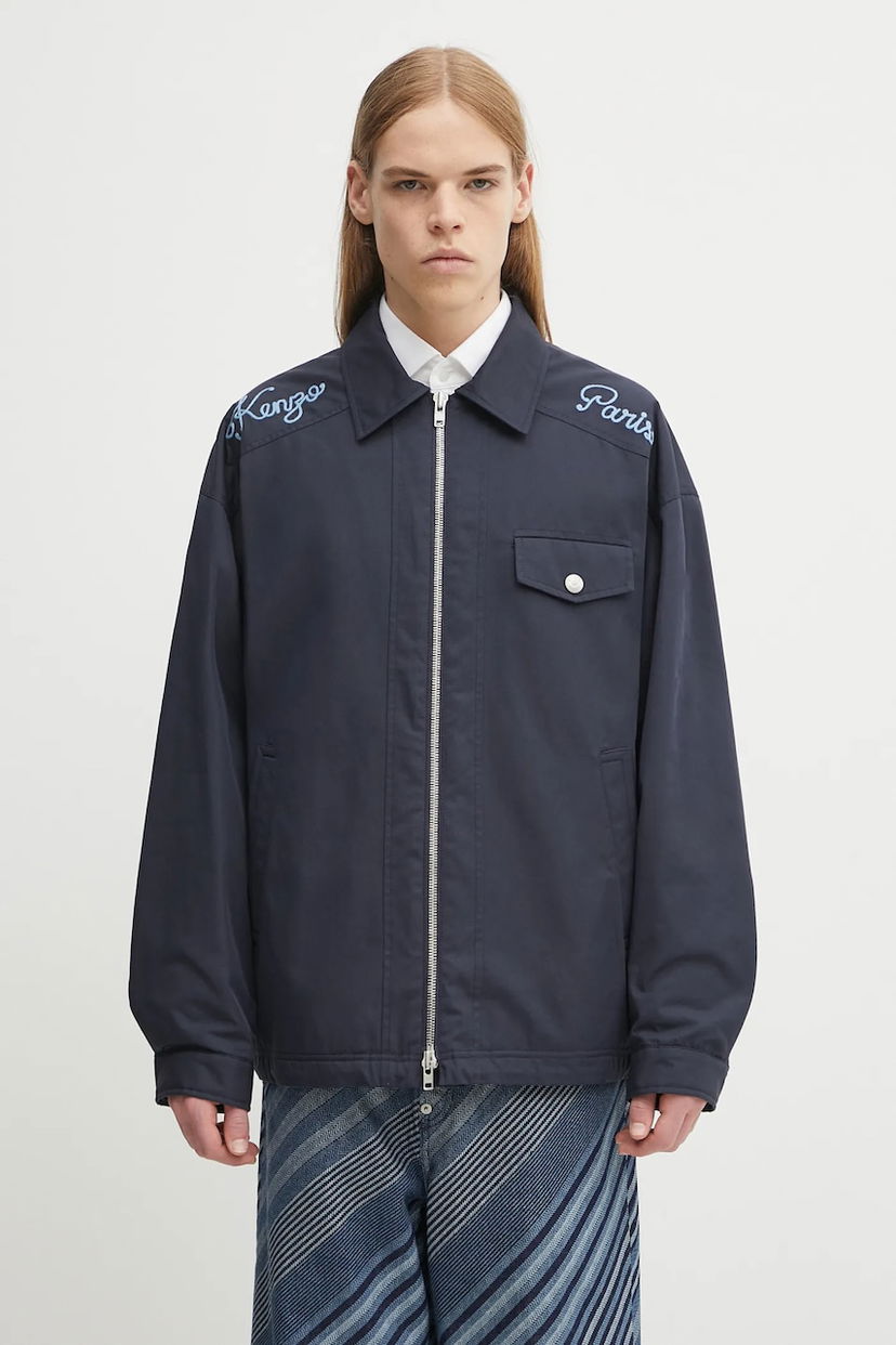 Jakke KENZO Kenzo Chainstitch Coach Jacket Mørkeblå | FF65BL0659OI
