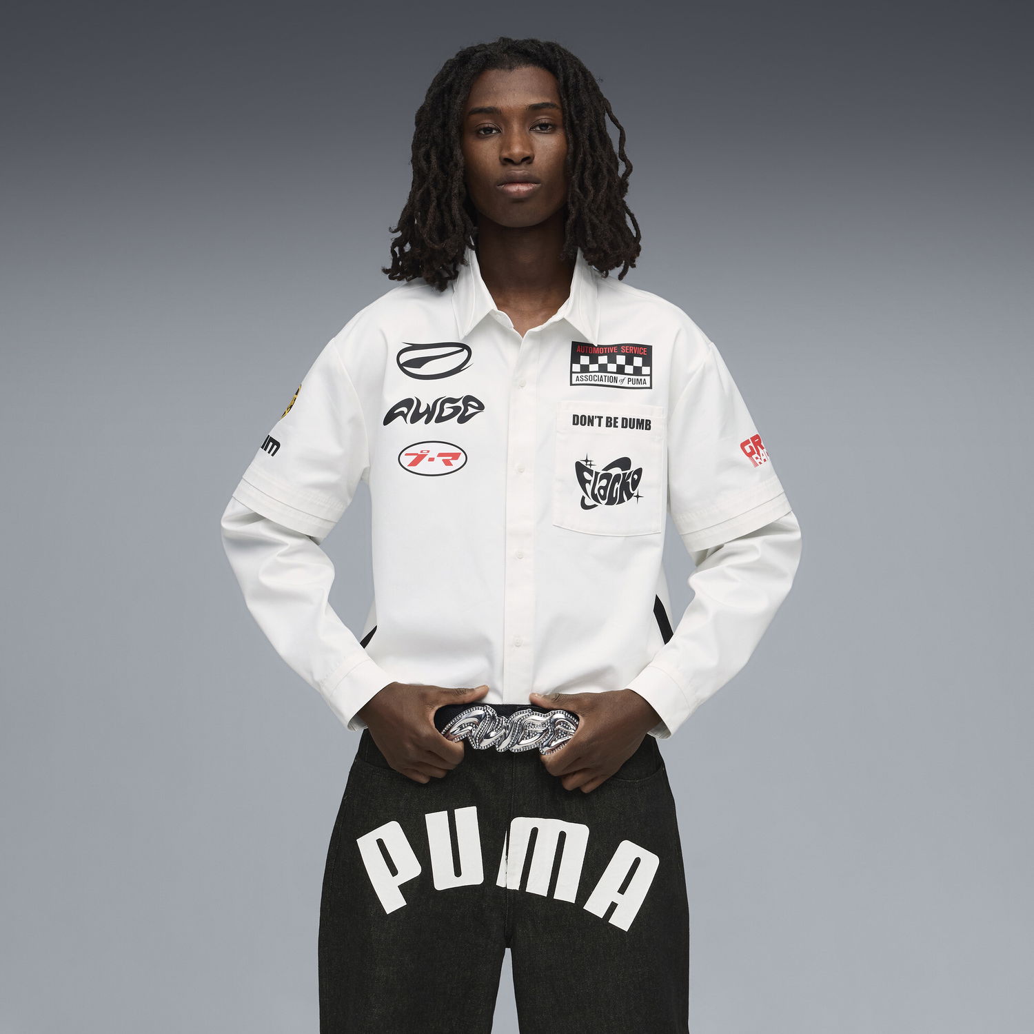 Bælter Puma A$AP ROCKY x PUMA AWGE Studded Rhinestone Buckle Belt Sort | 055008_01, 1
