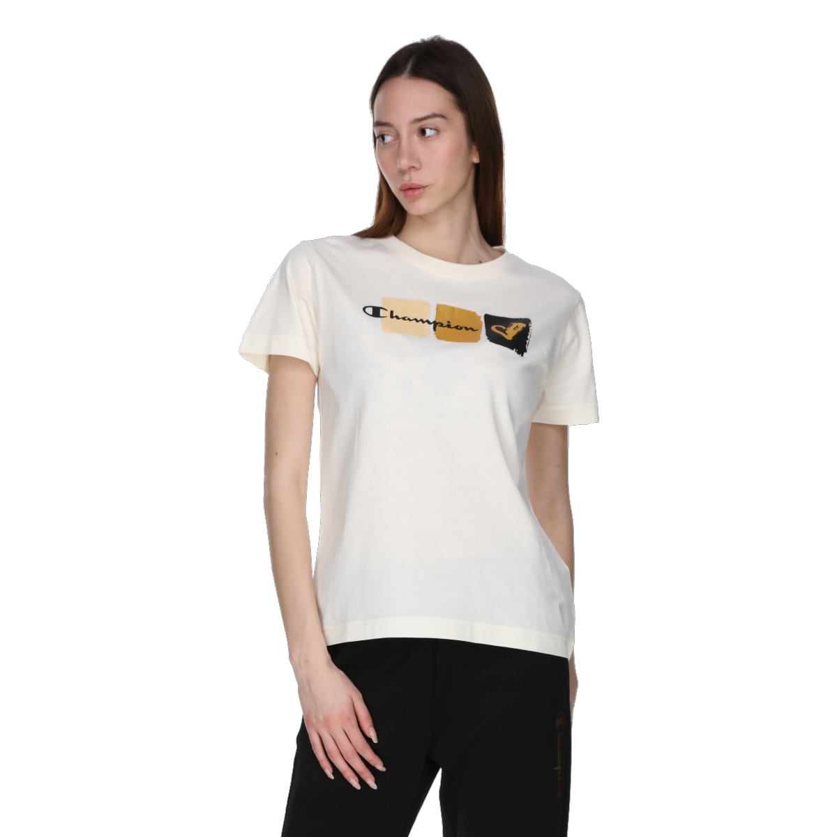 T-shirt Champion Color Block Graphic Crewneck T-Shirt Hvid | 118296-WW011, 0
