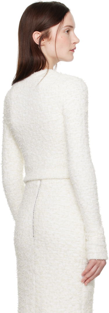 Nederdel Balenciaga Balenciaga Cropped Bouclé Cardigan Hvid | 793604 T3328, 2