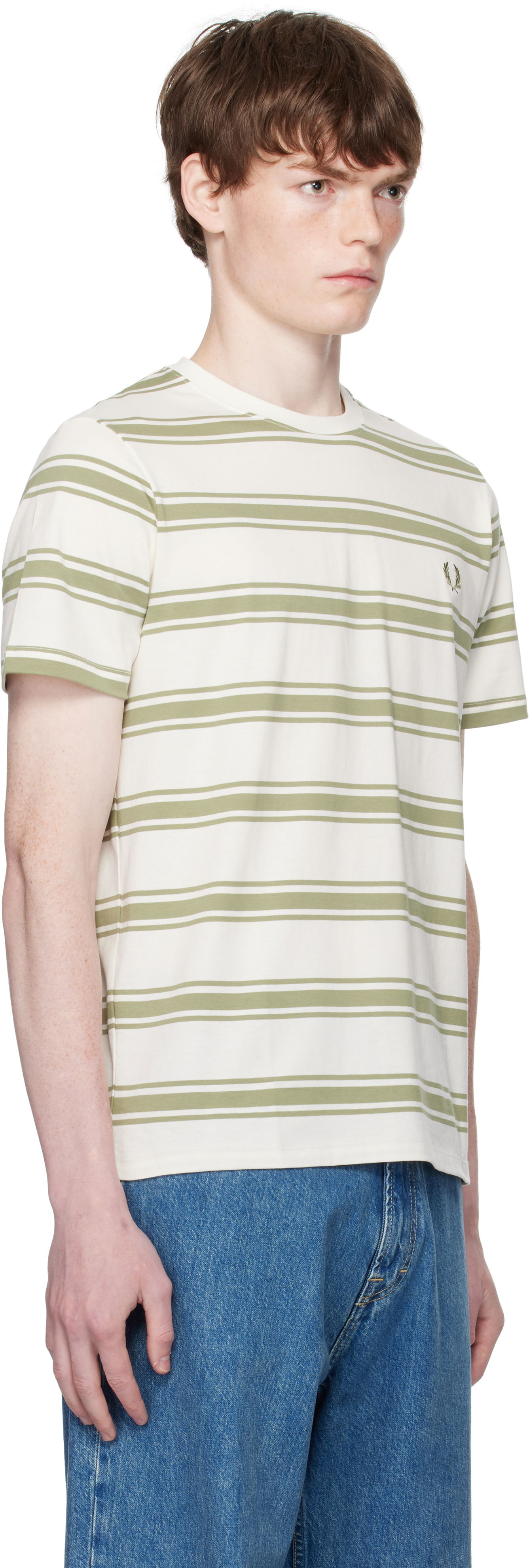 T-shirt Fred Perry Fred Perry Fine Stripe T-Shirt Hvid | M9851, 1