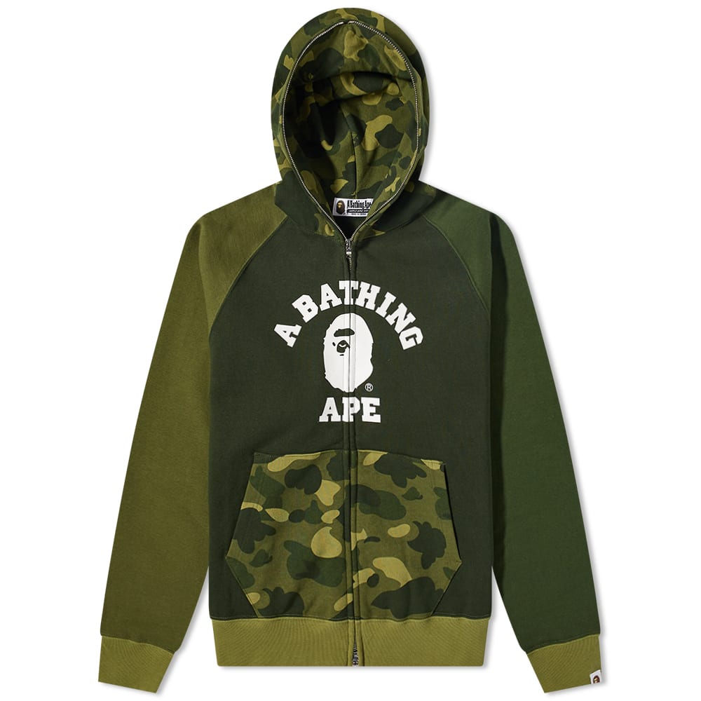 Sweatshirt BAPE A Bathing Ape Color Camo Relaxed Fit Full Zip Hoody Grøn | 001ZPI801008M-GRN, 0