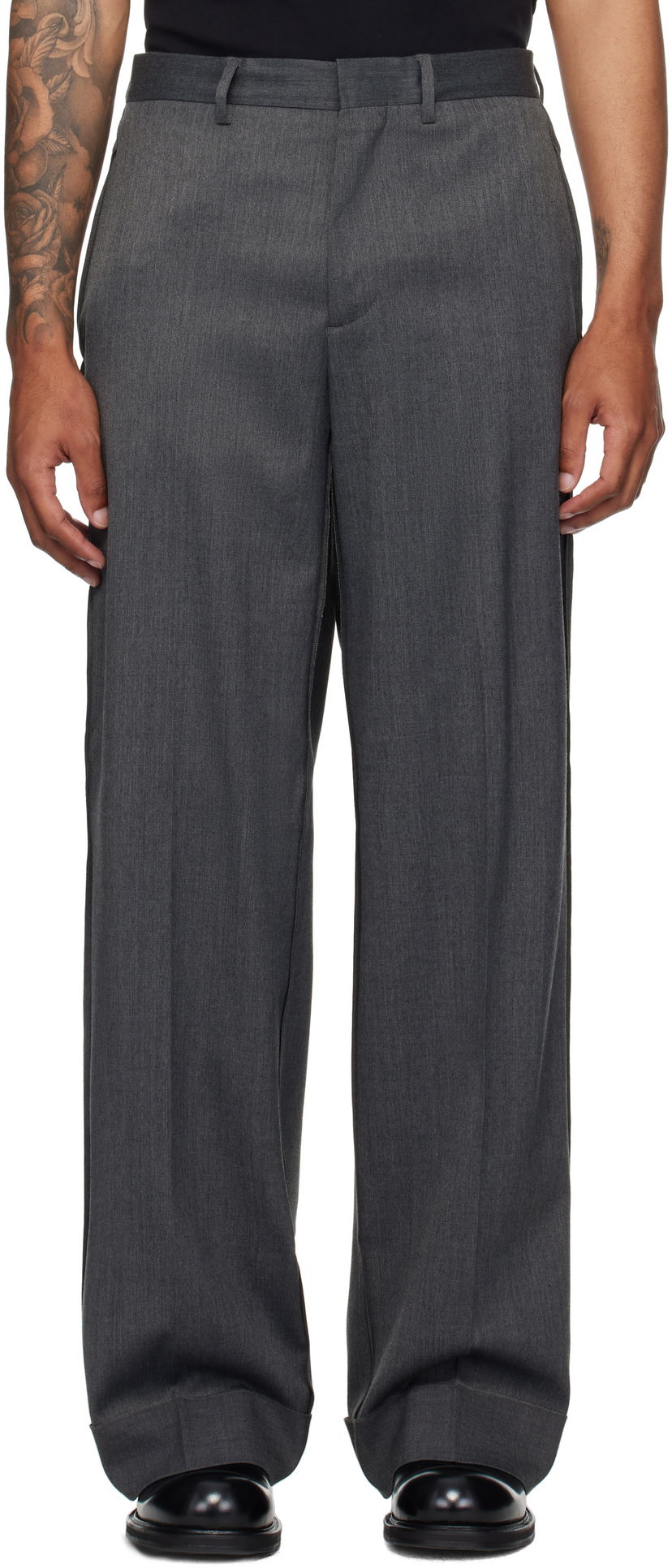 Bukser Maison Margiela MM6 Maison Margiela Rolled Cuff Trousers Grå | SH0KA0047 S47848