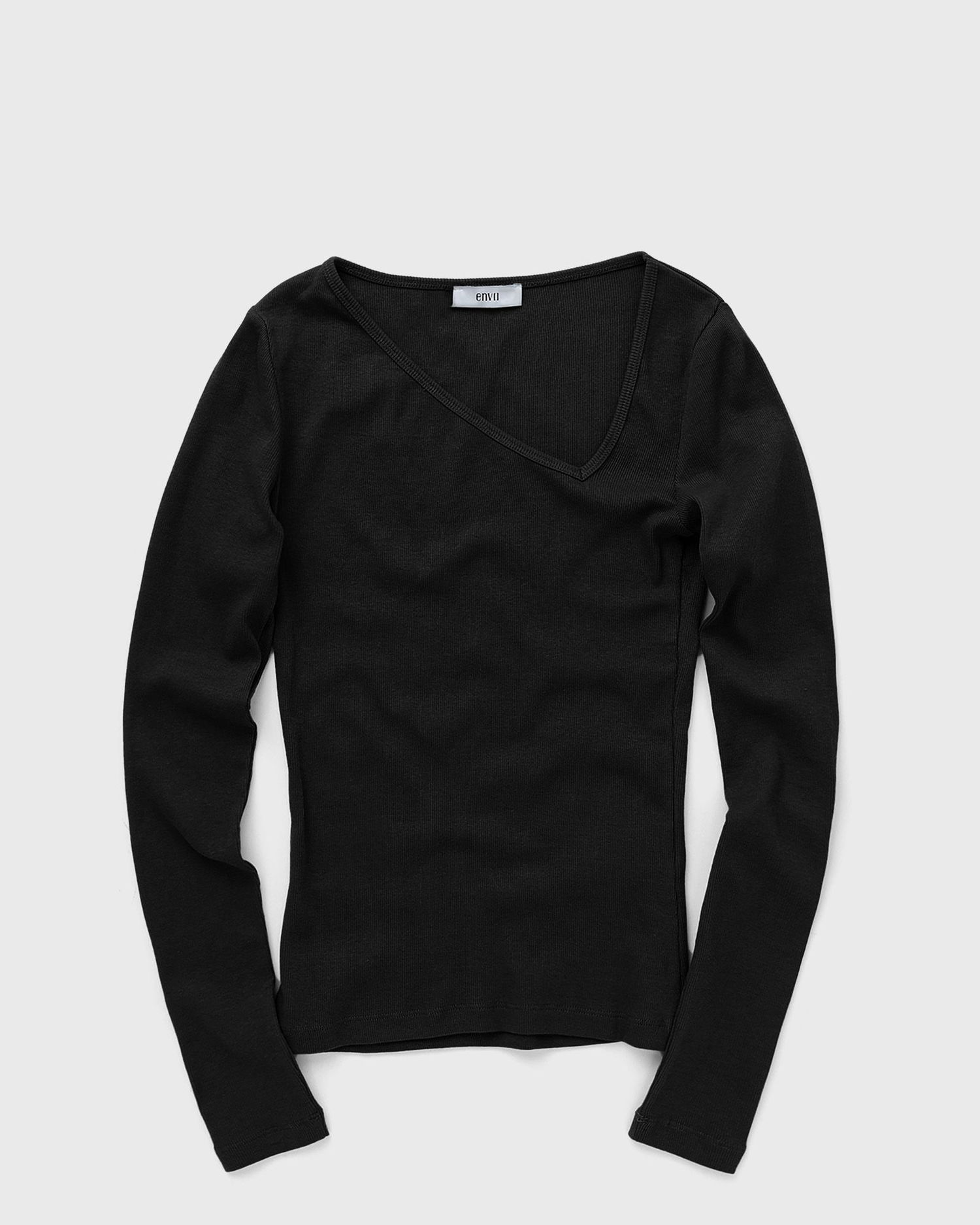 T-shirt envii ENALLY LS SIDE V-N TEE Sort | E24100059-BLACK, 0