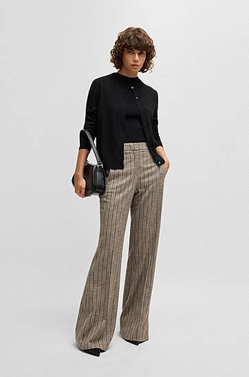 Sweater BOSS Merino Wool Button Cardigan Sort | 50492552, 1