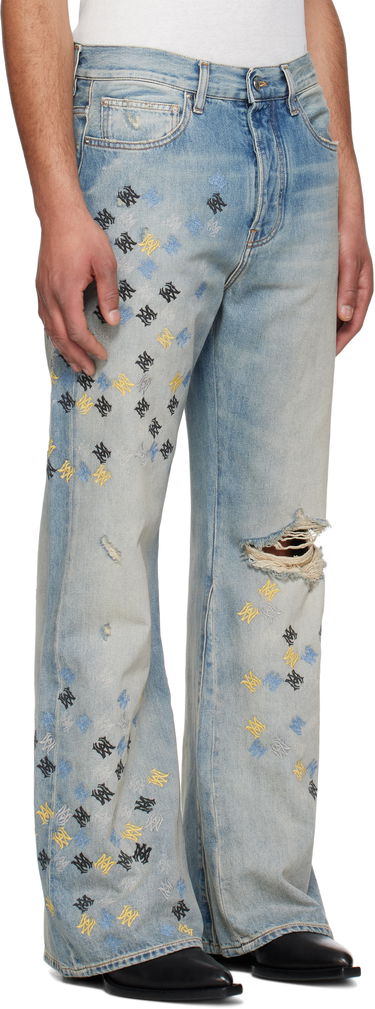 Jeans AMIRI AMIRI MA Quad Embroidered Flare Jeans Blå | AMDNFR1015, 1