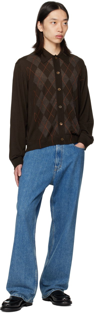 Sweater OUR LEGACY Our Legacy Evening Argyle Cardigan Brun | M4253EP, 3