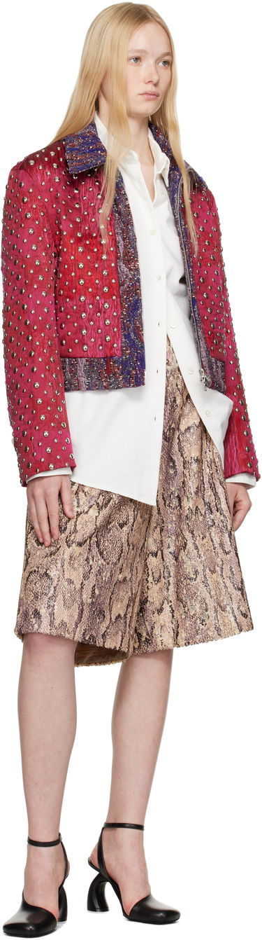 Shorts Dries Van Noten Dries Van Noten Sequinned Shorts Beige | 251-010942-1483, 3