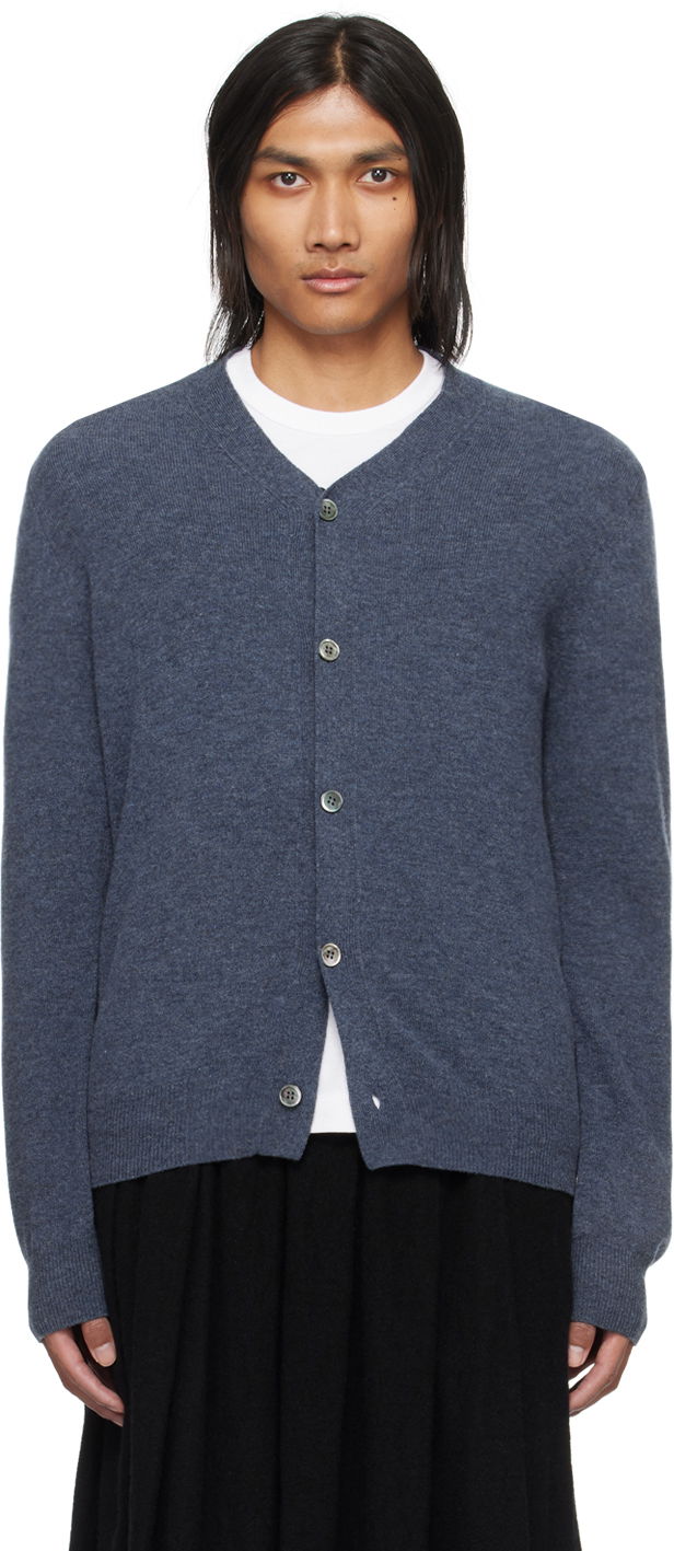 Sweater Comme des Garçons Heart Patch Cardigan Mørkeblå | P1N092
