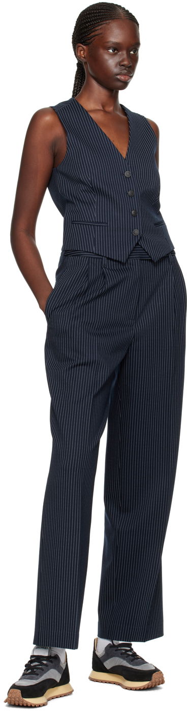 Vest rag & bone Priya Pinstripe Vest Blå | WAC23HT044LC44, 3