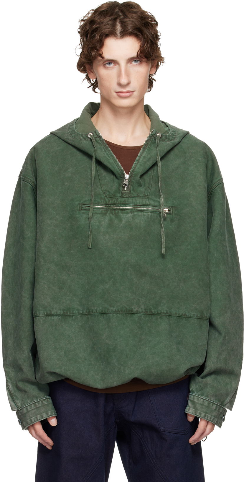 Jakke JW Anderson JW Anderson Garment-Dyed Anorak Jacket Grøn | JK0397-PG1600