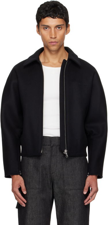 Bomberjakke Courrèges Courrèges Embroidered Wool Bomber Jacket Sort | 325CBL308WO0118, 0