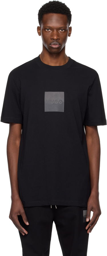 T-shirt BOSS Hugo Cotton Jersey Split Logo T-Shirt Sort | 50542784, 0