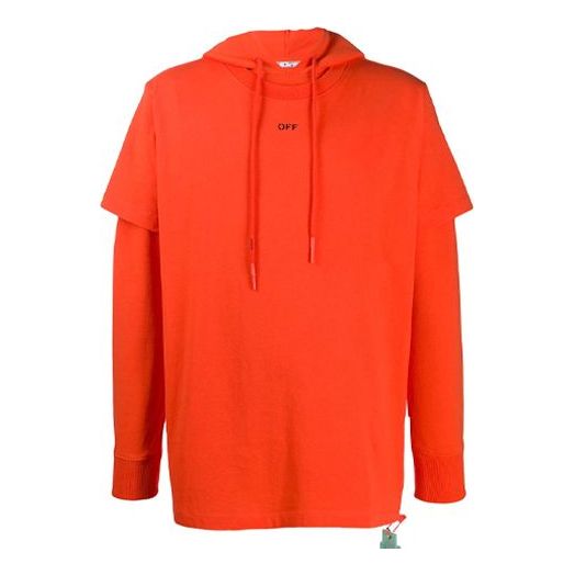 Sweatshirt Off-White Off-White Layered Hoodie Orange | OMBB051E20FLE0012010