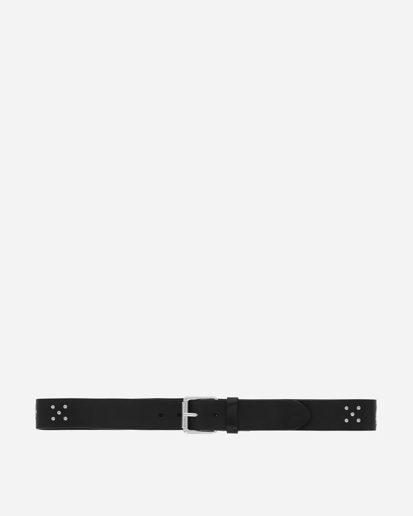 Bælter Carhartt WIP Black Leather Belt With Studs Sort | I034422 0M4XX