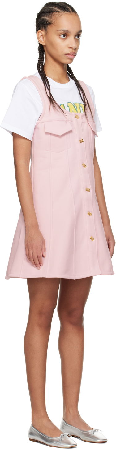 Kjole GANNI Ganni Button-Up Mini Dress Lyserød | T4111, 1