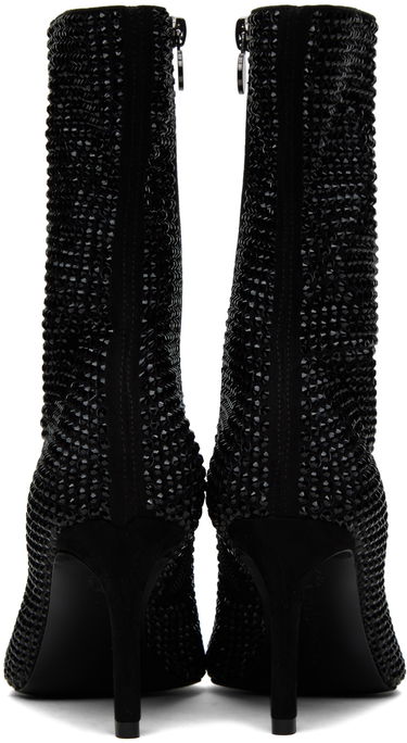 Skopleje Stella McCartney Stella McCartney Iconic Crystal-Embellished Pointed-Toe Boots Sort | 810276E00059, 1