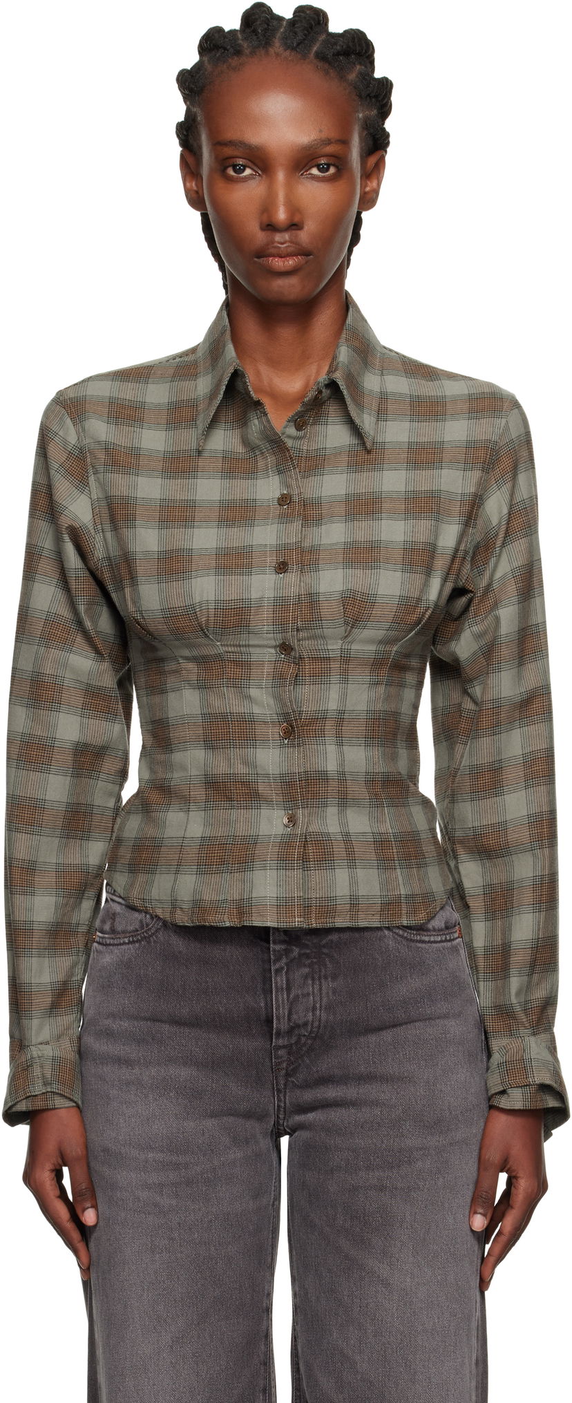 Skjorte OUR LEGACY Our Legacy Envelop Plaid Shirt Grøn | W4252EI