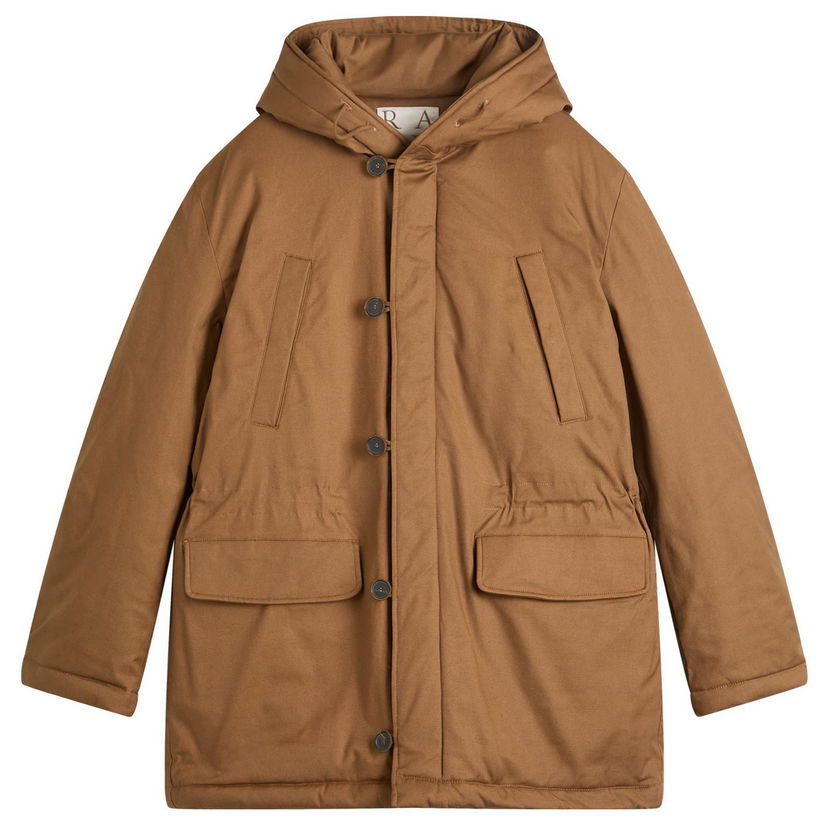 Parka Ranra Ranra Neve Canvas Cotton Parka Jacket, Size Large Brun | AMFW25OW01689-C725