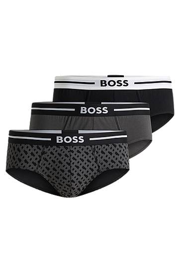 Undertøj og sokker BOSS Three-pack of logo briefs in stretch cotton Flerfarvet | 50531706, 0