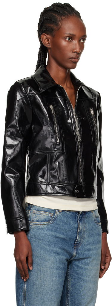 Jakke Coperni Coperni Cactus Faux-Leather Jacket Sort | COPBL34F6054, 1