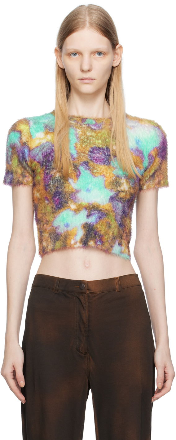Crop top Acne Studios Blue & Purple Floral Flerfarvet | A60446-, 0