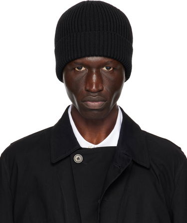 Beanie Ann Demeulemeester Ribbed Knit Beanie Sort | 2402-U-HT17-KN045-099, 0