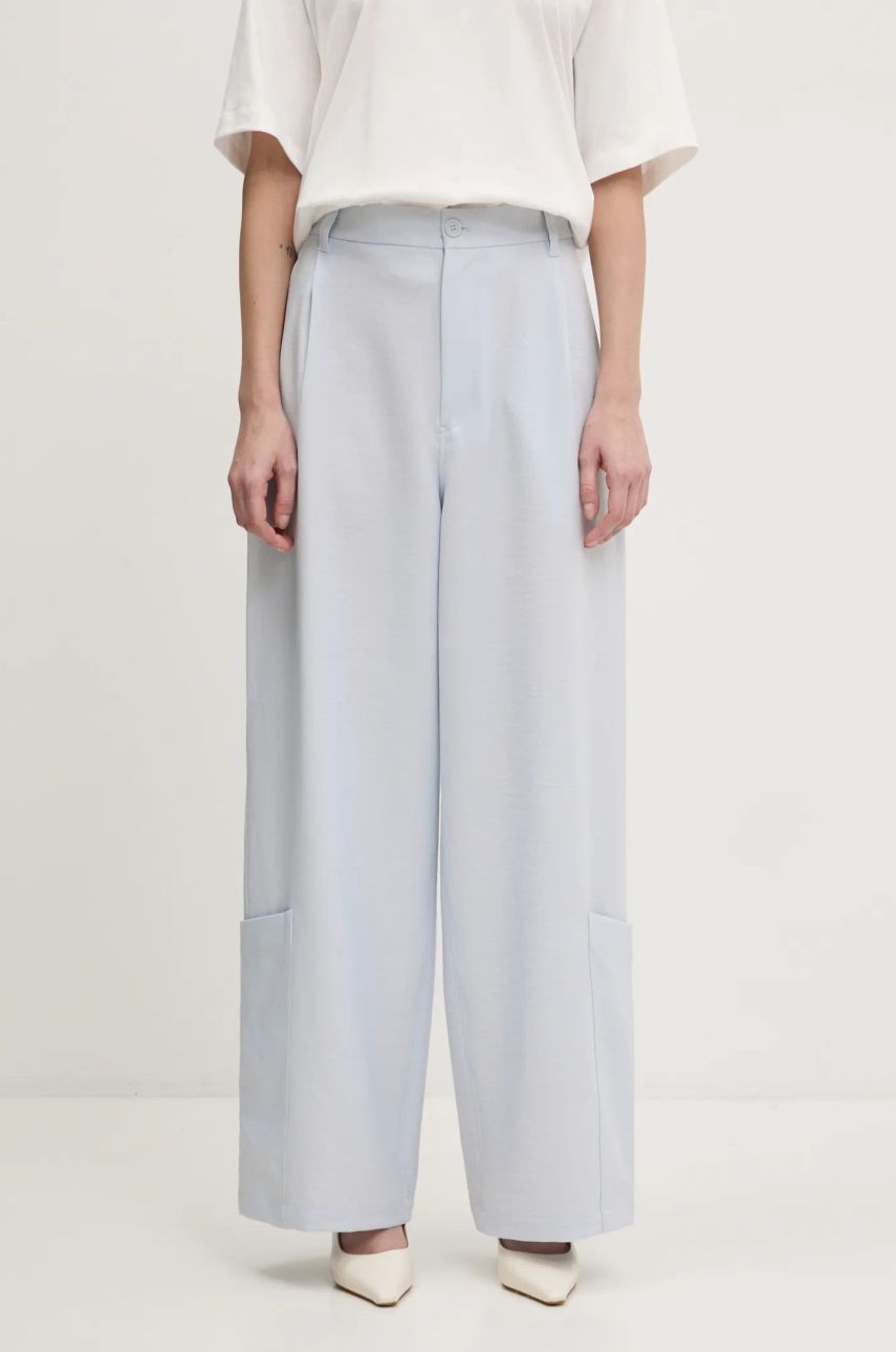 Bukser Y-3 Y-3 Sport Uniform Wide Leg High Waist Pants Blå | JM7801, 0