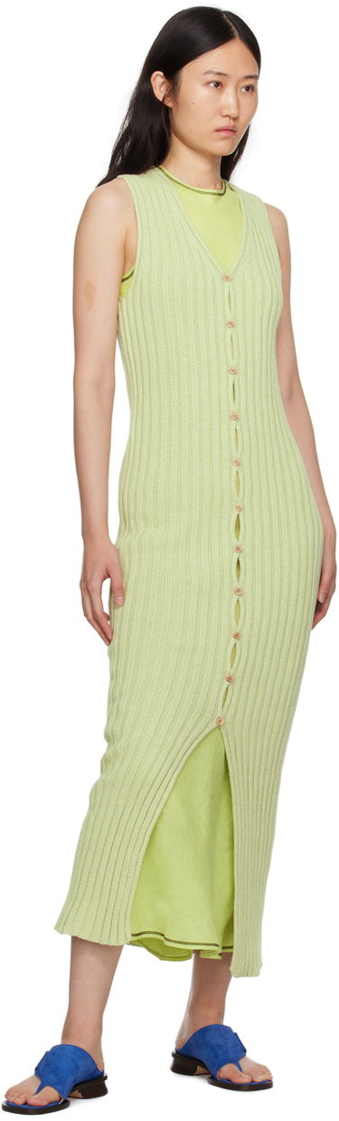 Kjole Baserange Maxi Knit Dress Grøn | DRLOS-CO-SP24, 3