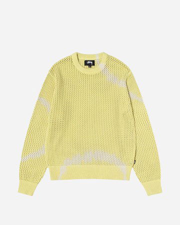 Sweater Stüssy Pigment Dyed Loose Gauge Sweater Gul | 117105-1276, 0