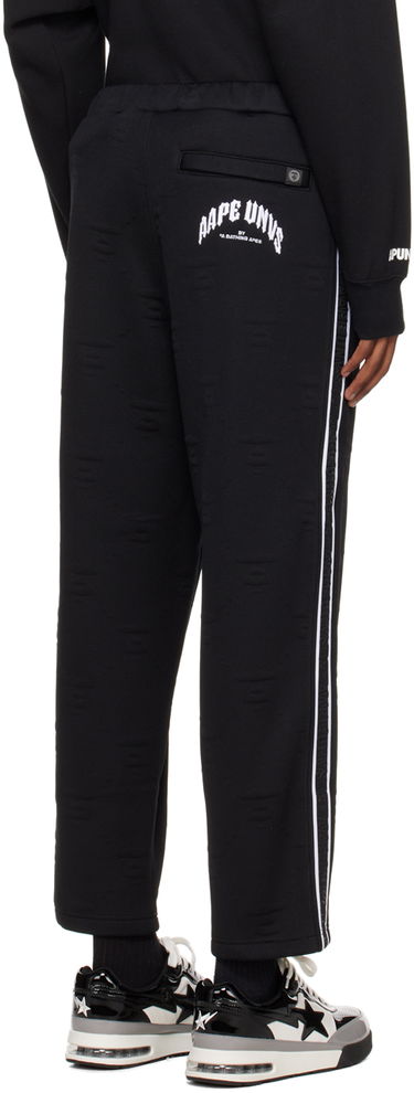 Joggingbukser AAPE by A Bathing Ape AAPE by A Bathing Ape Jacquard Sweatpants Sort | AAPPTMA644XXLBKX, 2