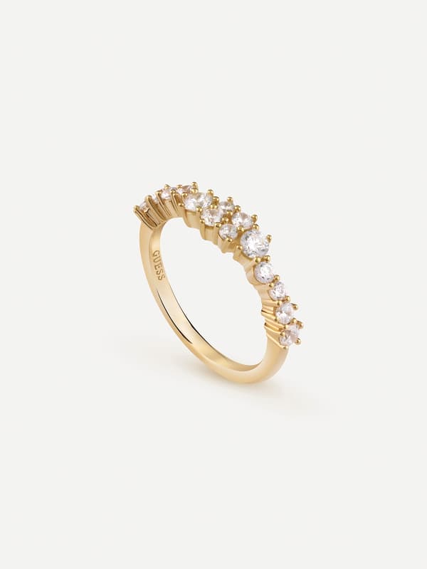 Ring GUESS Gold Tone Crystal Ring Metalisk | JSBR04480JW, 0
