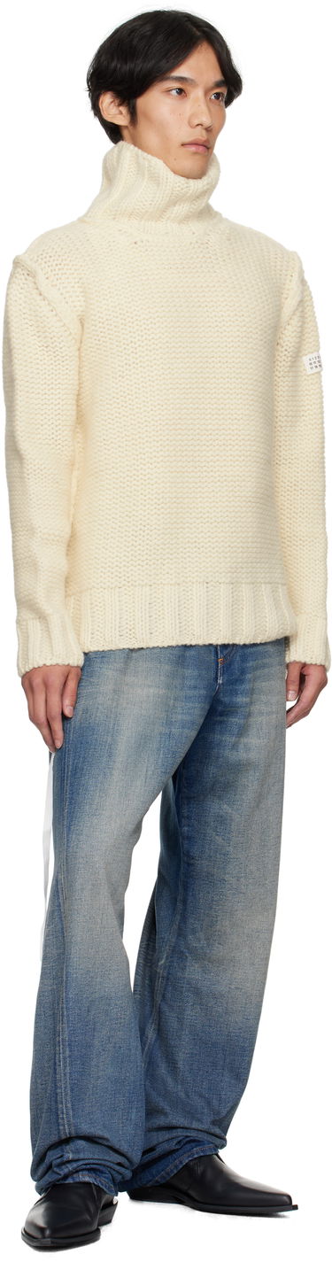Sweater Maison Margiela MM6 Maison Margiela Chunky Wool Turtleneck Sweater Hvid | SH2HA0008 M13166, 3