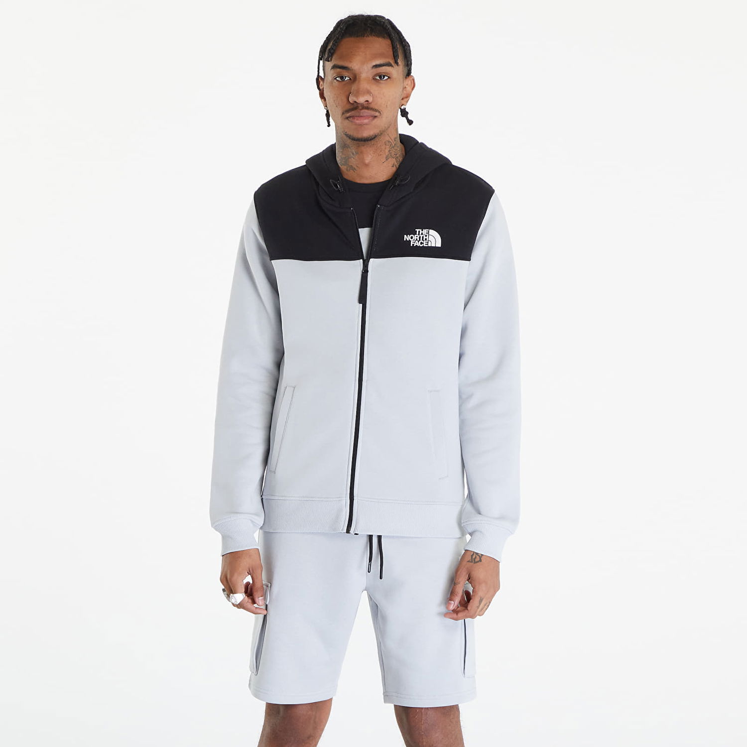 Sweatshirt The North Face Icons Full Zip Hoodie High Rise Grey Grå | NF0A87DNA0M1, 0