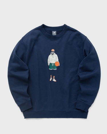Sweatshirt New Balance Athletics Sport Style Relaxed Crew Mørkeblå | MT41538-NNY, 0